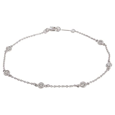 Tiffany and Co. Elsa Peretti Platinum Diamonds by the Yard Bracelet For ...
