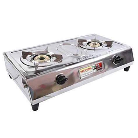 kitchen king Nicky Tasha Heavy Stainless Steel 2 Open Burner Body ISI ...