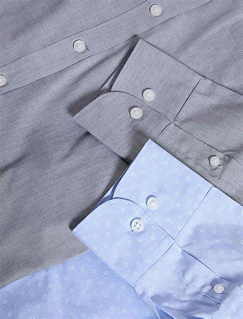 Buy 2 Pack Slim Fit Easy Iron Cotton Blend Shirts at Marks & Spencer