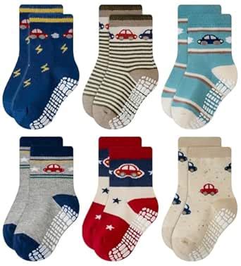 RATIVE Deluxe Non Skid Anti Slip Slipper Cotton Crew Socks With Grips ...