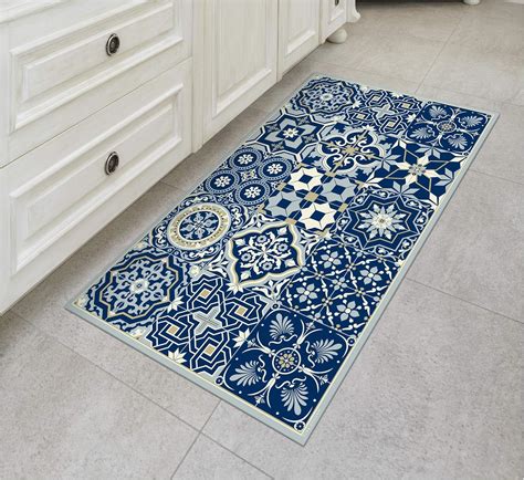 The Nisha Vinyl kitchen Floor Mat Decorative Linoleum PVC Rug Runner ...