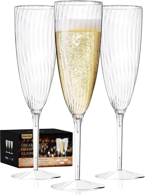 Amazon.com | 150 Pcs Champagne Flutes Plastic Champagne Glasses Clear ...