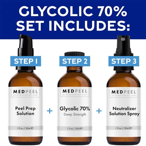 Buy MedPeel Glycolic Acid 70% Essential Peel Kit, Includes Peel, Prep ...