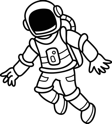 Hand Drawn astronaut floating in space illustration 12691964 Vector Art ...