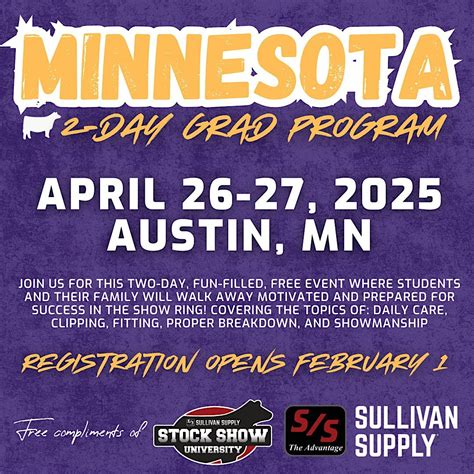 2025 Stock Show Universitys Minnesota 2-Day 4-Species Grad Program ...