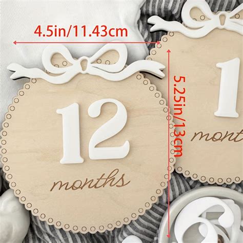 Buy Wooden monthly milestone discs set baby gift on American Elm – Cliths