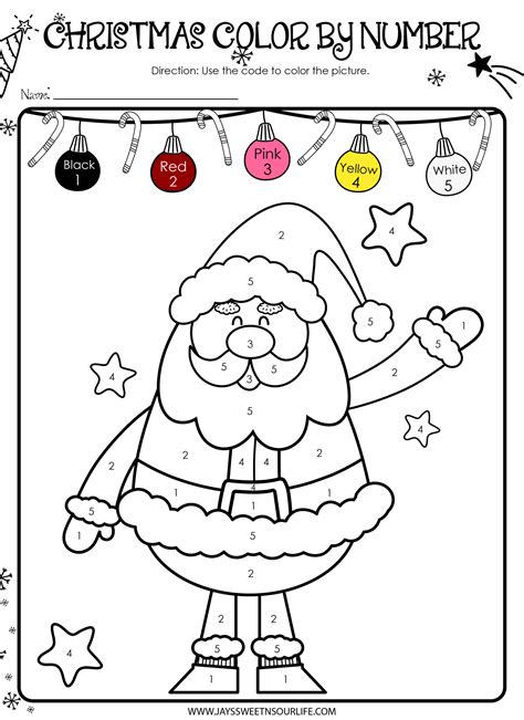 Christmas Color By Numbers Printables - Life With Jay Simms