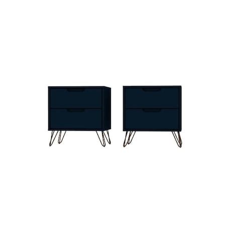Designed To Furnish Rockefeller 2-Drawer Tatiana Midnight Blue ...
