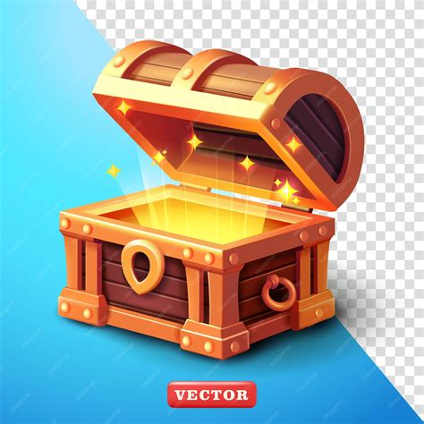 Open and glowing treasure chest 3d vector suitable for element design ...