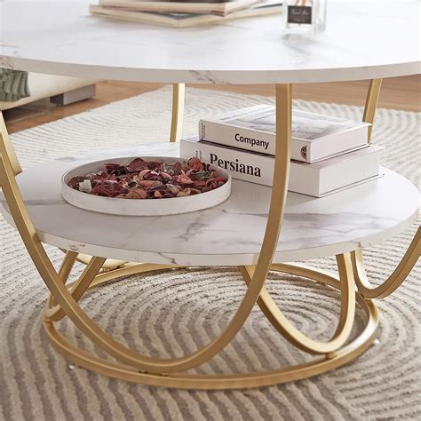 Gyro - Round Coffee Table Modern Sofa Side Table for Living Room End T ...