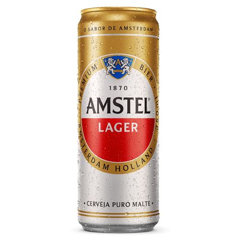 Cerveja Amstel Lager Premium Puro Malte Lata 350ml | Bretas Supermercado