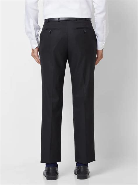 Park Avenue Men Black Smart Fit Solid Cotton Trousers – MyRaymond