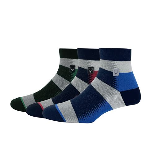 Buy Allen Solly Men's Cotton Quarter Length Socks (Pack of 3) Green ...