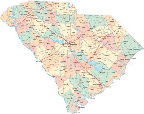 South Carolina map