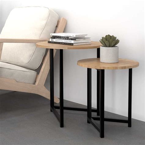 MONSTER STEEL โต๊ะกลางหัวเตียงแบบคู่ สไตล์ลอฟท์ รุ่น TSN008 | LINE SHOPPING