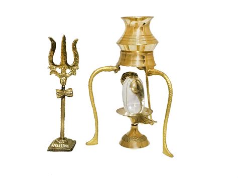 Buy Shivling Sphatik with Brass Jalhari & Brass Tipai Lota and Brass ...