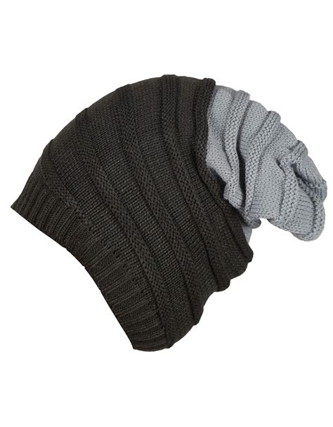 FabSeasons Unisex Dual Grey Color Acrylic Woolen Slouchy Beanie and ...