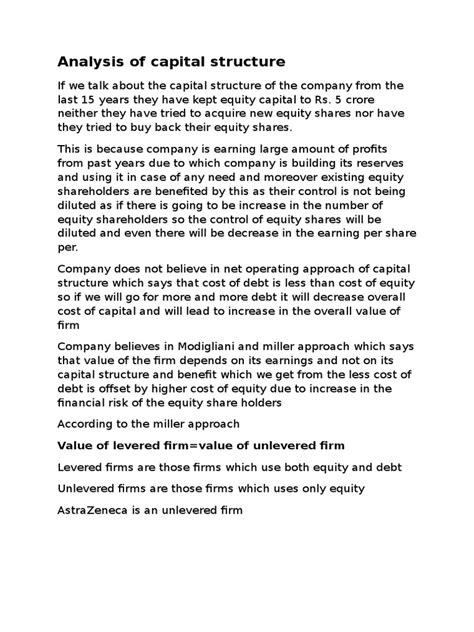 Analysis of Capital Structure | PDF | Capital Structure | Net Present Value