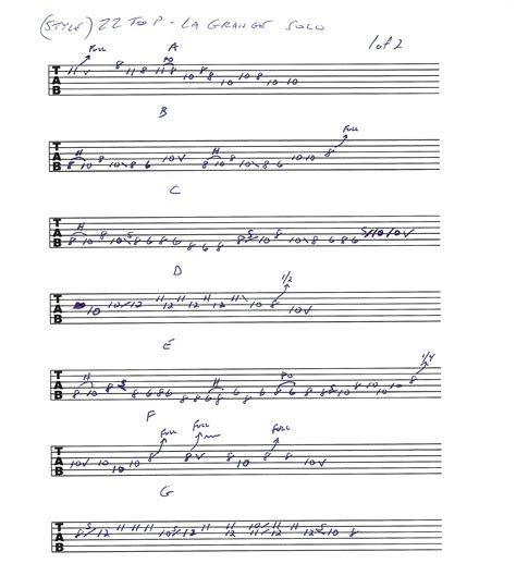 ZZ TOP La Grange – solo – guitar lesson with tab | Rick McCargar's ...