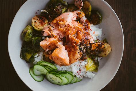 Teriyaki Salmon Bowls with Brussels Sprouts – Kitchen Julie