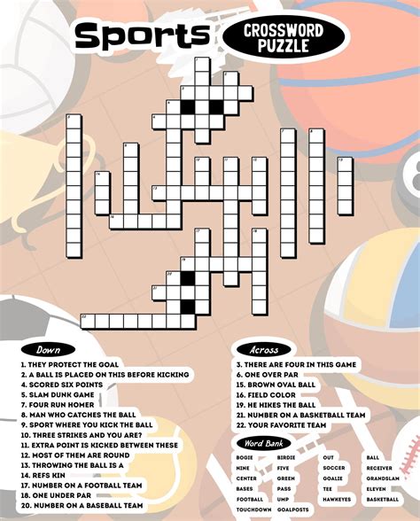 Printable Template Sports Crossword Puzzles – Free download and print ...
