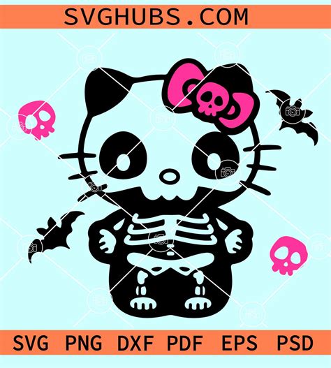 Kitty Halloween Skeleton at Darcy Spaull blog