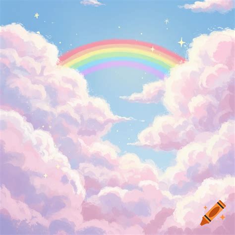 Clouds and rainbows on Craiyon