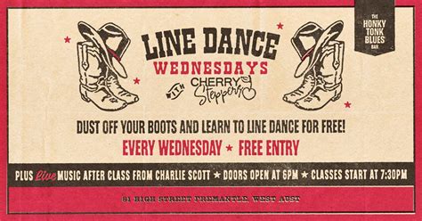 LINE DANCE CLASS (free entry) + LIVE MUSIC @ HONKY TONK B, 81 High ...