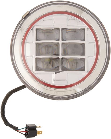 Spec-D Tuning LHP-7RND-RD-RS Red Projector Headlight (7 Inch Round ...