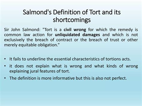 An Introduction to Law of Torts: Meaning, Nature and Essential elements | PPTX