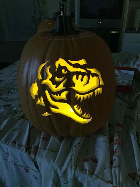 85 Creative Dinosaur Pumpkin Carving Ideas: Easy Stencils, Templates ...