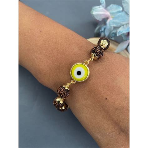 Buy Digital Dress Room Green Evil Eye Mens Rudraksha Bracelet Online