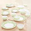 Larah By Borosil Aura Silk Series Opalware Dinner Set with Glasses, 35 ...