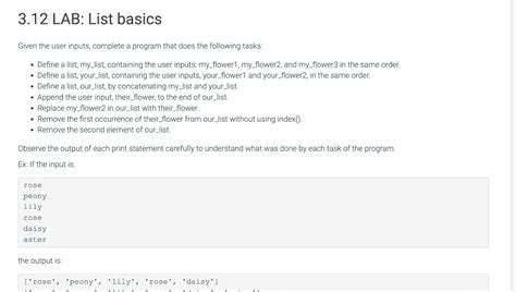 Image result for Chapter 6 Python Lab 6 1. List Basics