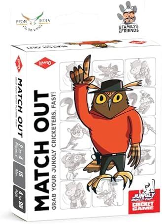 KAADOO JUNGLY Cricket World Cup Card Game - Match Out - Fun Wildlife ...