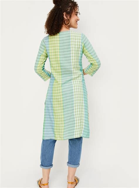 Buy Women Checked Straight Kurta Online at just Rs. 549.0 ...