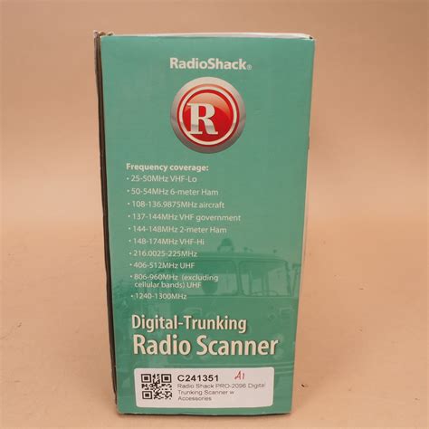 RadioShack Pro-2096 Radio Shack Digital Trunking Scanner for sale ...