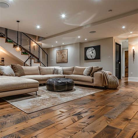 10 Stunning Basement Flooring Ideas with Engineered Hardwood • ArtFasad
