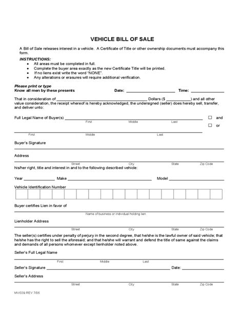 Colorado Bill of Sale Form - Free Templates in PDF, Word, Excel to Print