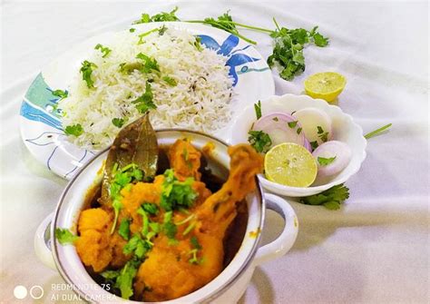 Chicken Curry with Jeera Rice Recipe by Rubina Dodhia - Cookpad