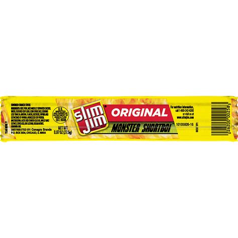 Slim Jim Original Monster Shortboi Smoked Snack Stick 0.97 oz ...