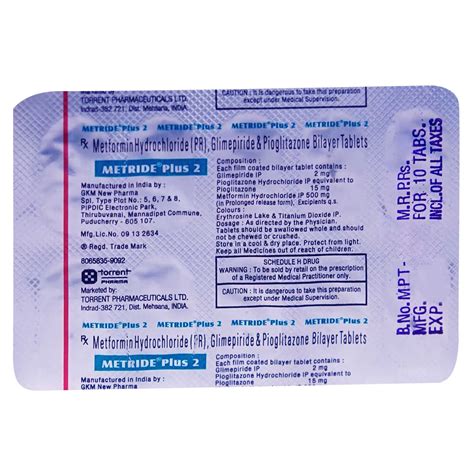 METRIDE PLUS 2MG TABLET Price, Uses, Side Effects, Composition - Apollo ...