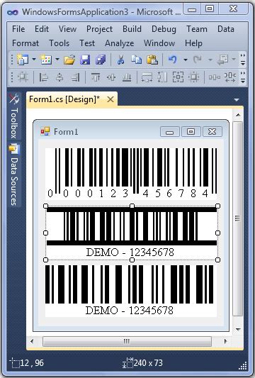 Visual Studio Barcode 的图像结果