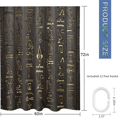 Buy Abaysto Ancient Egyptian Decor Shower Curtain Hieroglyphics ...