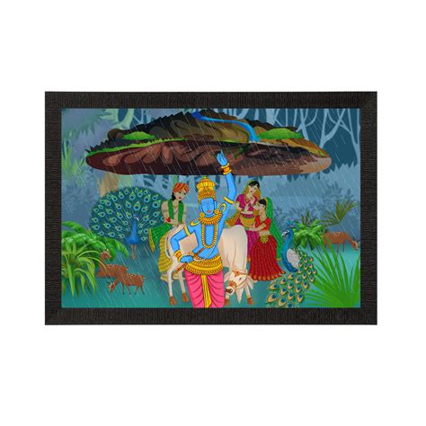 Lord Krishna Satin Matt Texture UV Art Painting - eCraftIndia Online