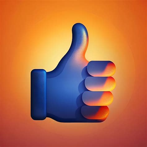 A 3d thumbs up icon with a textured blue design perfect for adding a ...