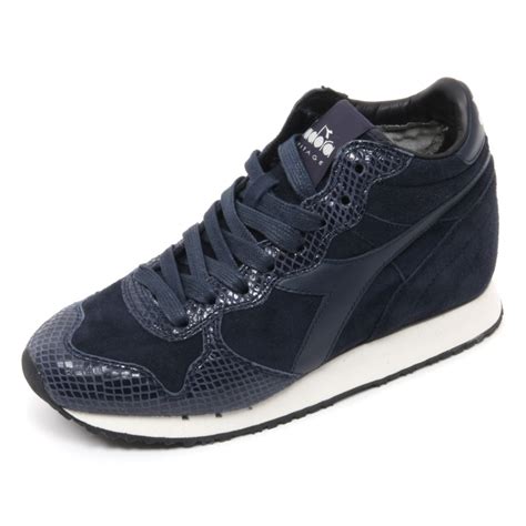 B7522 sneaker donna DIADORA HERITAGE TRIDENT scarpa blu shoe woman