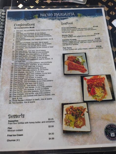 Online Menu of Na'cho Margarita Restaurant, Prosperity, South Carolina ...