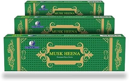 Musk Heena Masala Incense Sticks | Each 100 GMS Pack | Pack of 3 | Long ...