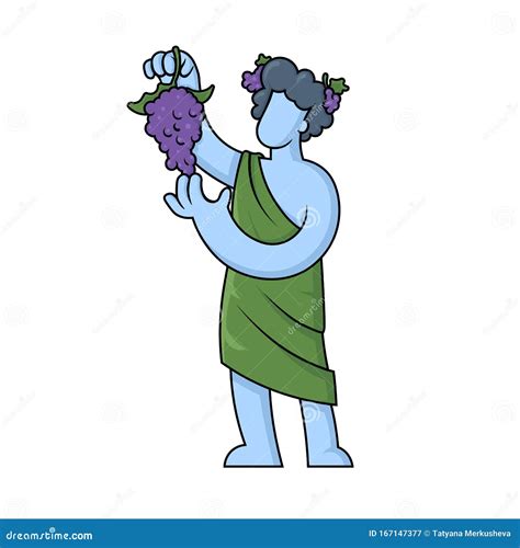 Dionysus, Acient Greek God of Wine. Mythology. Flat Vector Illustration ...